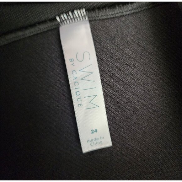 Swim by Cacique Swimsuit Womens Plus Size 24 Solid Black Cutout Beach One Piece - Picture 5 of 8